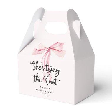 Blush Pink She Tying The Knot Bridal Shower Favor Boxes