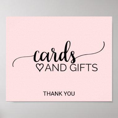 Blush Pink Simple Calligraphy Invitations and Gifts Sign
