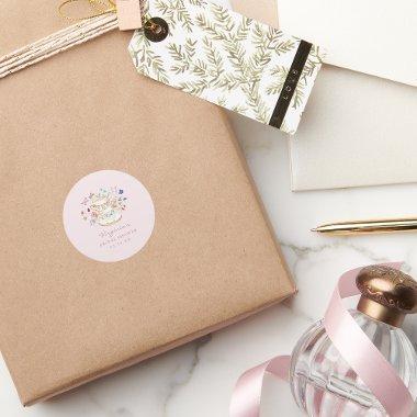 Blush Pink Tea Party Classic Round Sticker