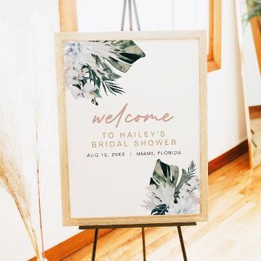 Blush Pink Tropical Palm Pampas  Post Poster