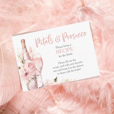 Blush Pink Watercolor Bridal Shower Recipe Request Enclosure Invitations