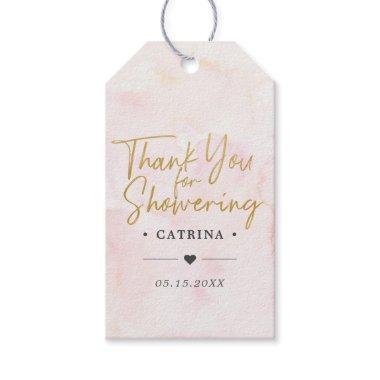 Blush Pink Watercolor Bridal Shower Thank You Gif Gift Tags