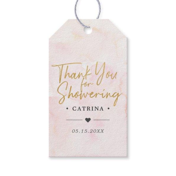 Blush Pink Watercolor Bridal Shower Thank You Gif Gift Tags