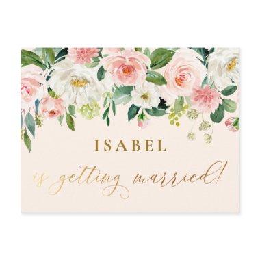 Blush Pink Watercolor Floral Girly Bridal Shower PostInvitations