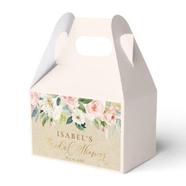 Blush Pink Watercolor & Kraft Rustic Bridal Shower Favor Boxes