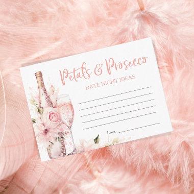 Blush Pink Watercolor Petals & Prosecco Date Game Enclosure Invitations
