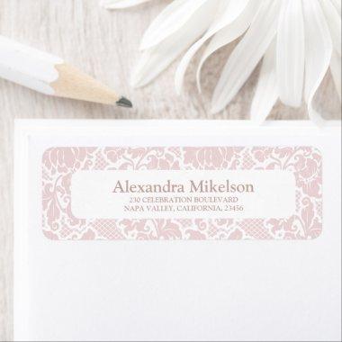 Blush Pink White Chinoiserie Floral  Label
