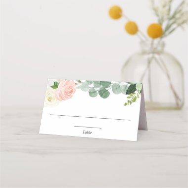 Blush pink white floral greenery elegant place