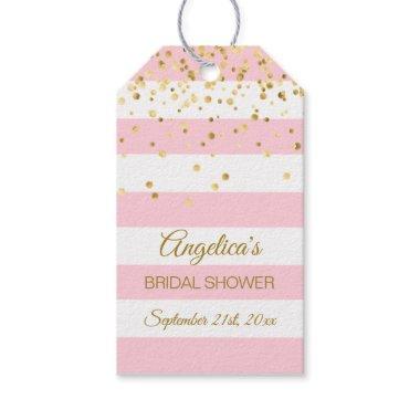 Blush Pink White Stripes Gold BRIDAL Shower Gift Tags