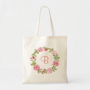 BLush pink wild roses and rose hips personalized Tote Bag