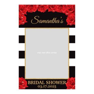 Blush Red Roses and Gold  photo prop Poster