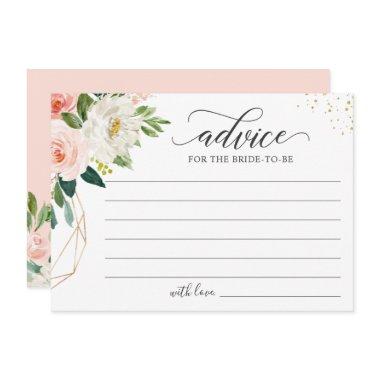 Blush Rose Gold Floral Elegant Words of Advice Card