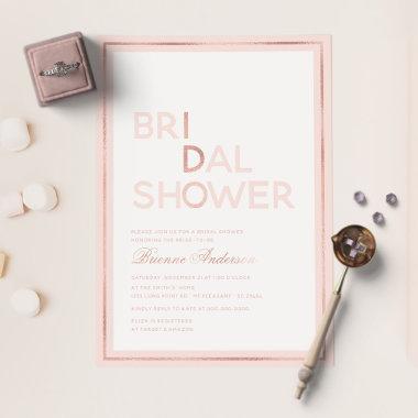 Blush & Rose Gold Foil Pressed I Do Bridal Shower Foil Invitations