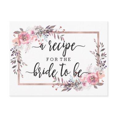 Blush & Rose Gold Framed Bridal Shower Recipe Invitations