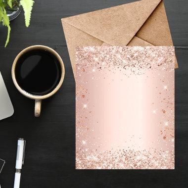 Blush rose gold glitter paper sheet