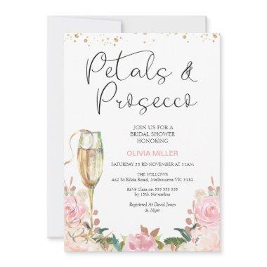 Blush Rose Gold Petals and Prosecco