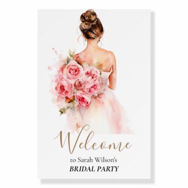 Blush Rose Watercolor Wedding Gown  Foam Board