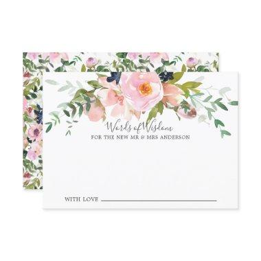 Blush Roses & Peonies Bride Words of Wisdom Invitations