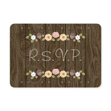 Blush String of Lights Acorn Rustic Wedding RSVP