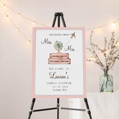 Blush Suitcases Miss to Mrs  welcome Foam Board