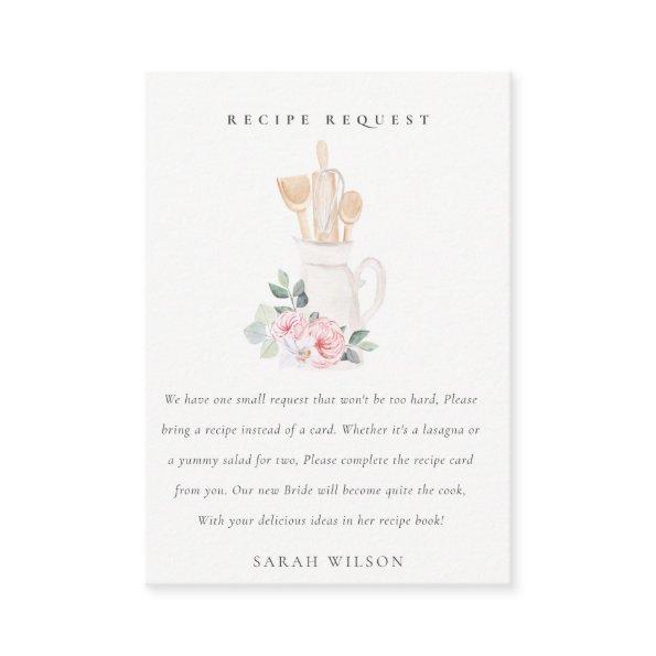 Blush Utensils Floral Recipe Request  Enclosure