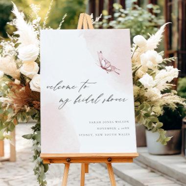 BLUSH WATERCOLOR BUTTERFLY BRIDAL SHOWER WELCOME FOAM BOARD