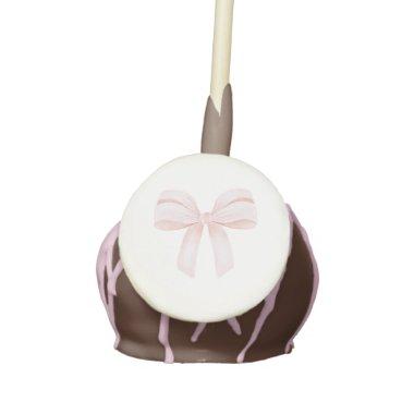 Blush Watercolor Coquette Bow  Cake Pops