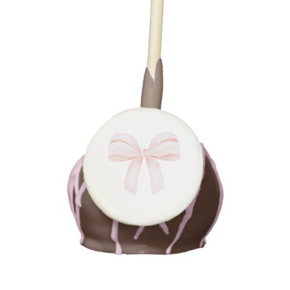 Blush Watercolor Coquette Bow  Cake Pops