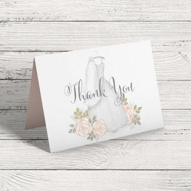 Blush Watercolor Floral Bridal Shower Thank You