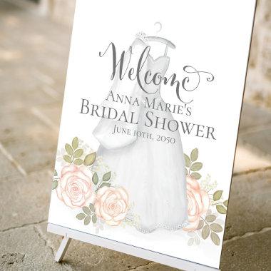 Blush Watercolor Floral Bridal Shower Welcome Foam Board