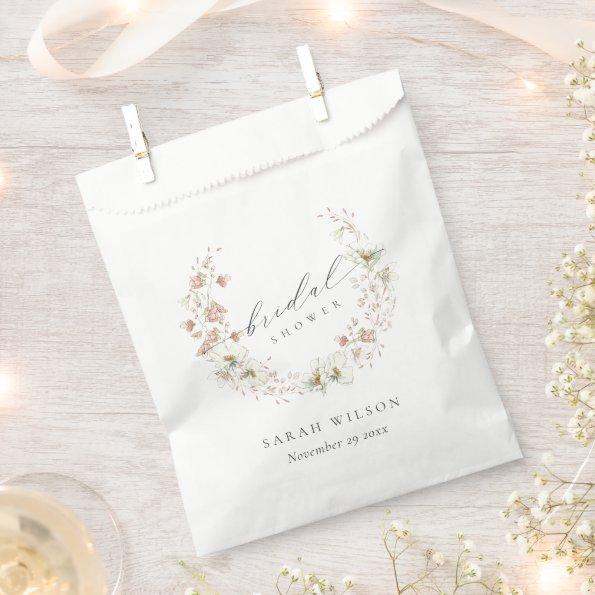 Blush White Meadow Floral Wreath  Favor Bag
