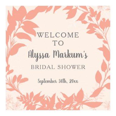 Blush Wreath Floral Bridal Shower Welcome Sign