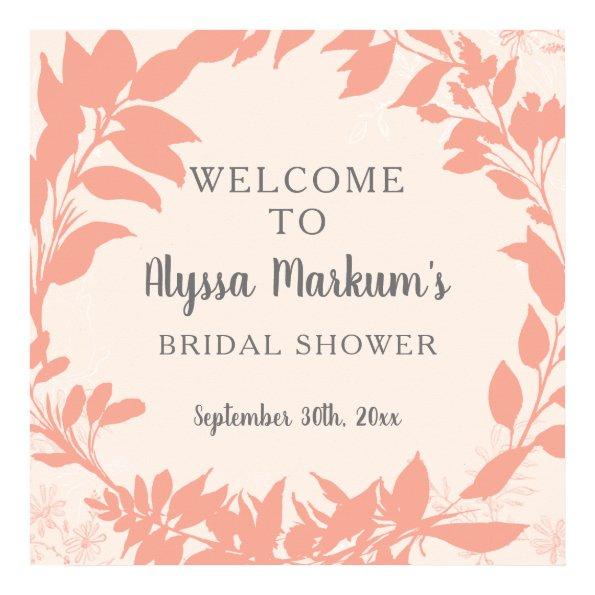 Blush Wreath Floral  Welcome Sign