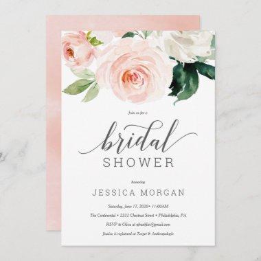 Blushing Blooms Bridal Shower Invitation Invitations