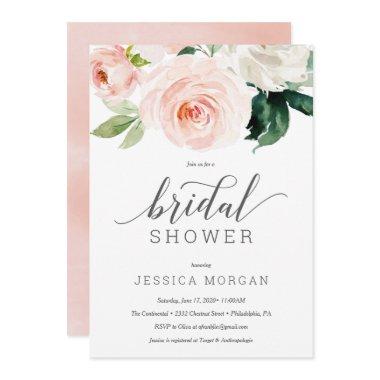 Blushing Blooms Bridal Shower Invitation Invitations