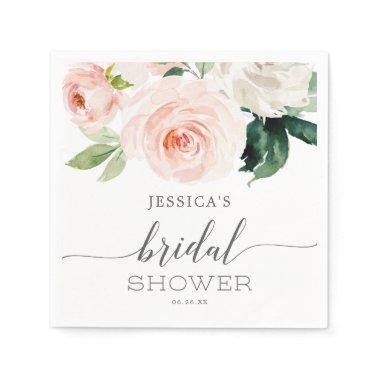 Blushing Blooms Bridal Shower Napkins