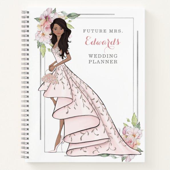 Blushing Bride in Gown Wedding Planner Notebook