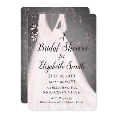Blushing Bride Pink Grey Modern Glam