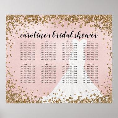 Blushing Glitter Bride Dress Bridal Seating Chart