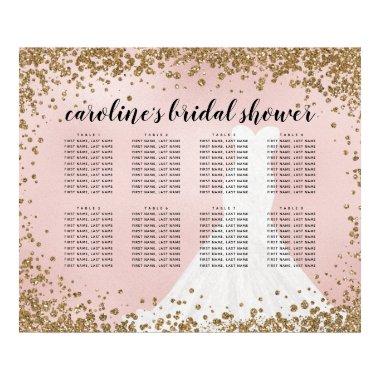 Blushing Glitter Bride Dress Bridal Seating Chart