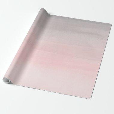 Blushing Pink & Grey Modern Watercolor Ombre Glam Wrapping Paper