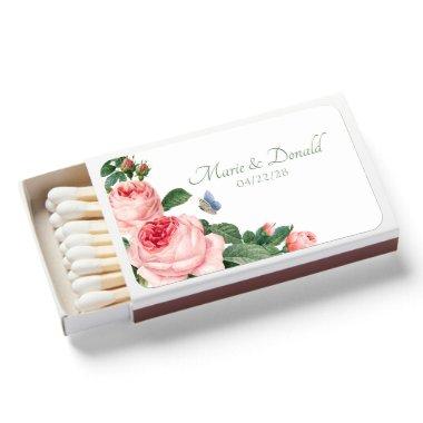 Blushing Rose Wedding Shower Matchboxes