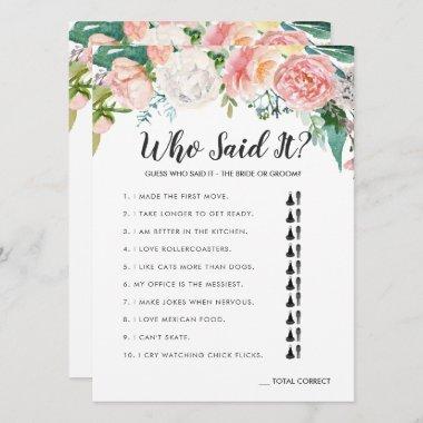 Blushing Summer Floral Double-Sided Bridal Shower Invitations