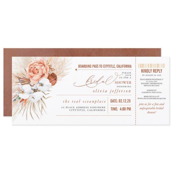 Boarding Pass Tropical Floral  Ticket