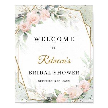 Bogo rose gold flowers eucalyptus and gold Welcome Poster