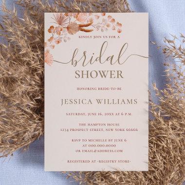 Bohemian and Elegant Script Bridal Shower Invitations