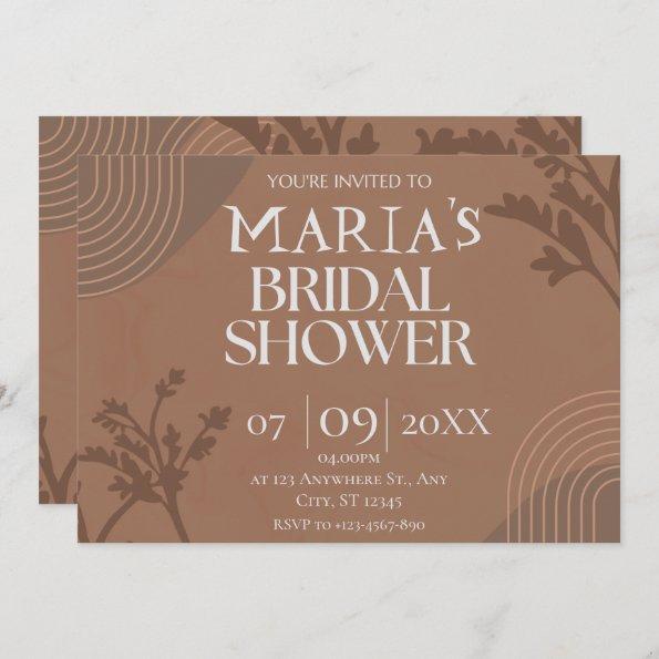 Bohemian Boho Rust Custom Bridal Shower Invitations