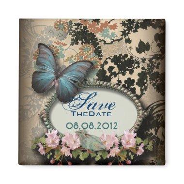 Bohemian Botanical butterfly Paris  Magnet