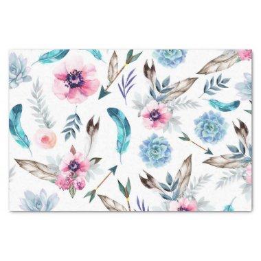 Bohemian Chic Floral Boho Girl Tissue Paper