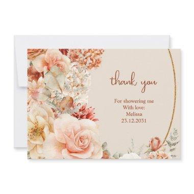 Bohemian colorful fall floral sage rusty blush thank you